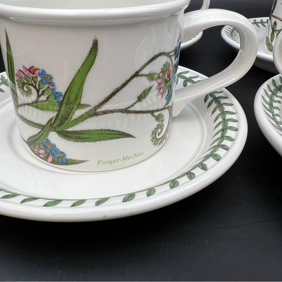 Portmeirion Botanic Garden 4 Floral Mug and Saucer Set Vintage Made in Britain - Picture 4 of 8